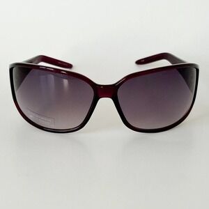Dana Buchman RLEYPU00 Dark Purple/Gray New Geometric Wrap Women's Sunglasses